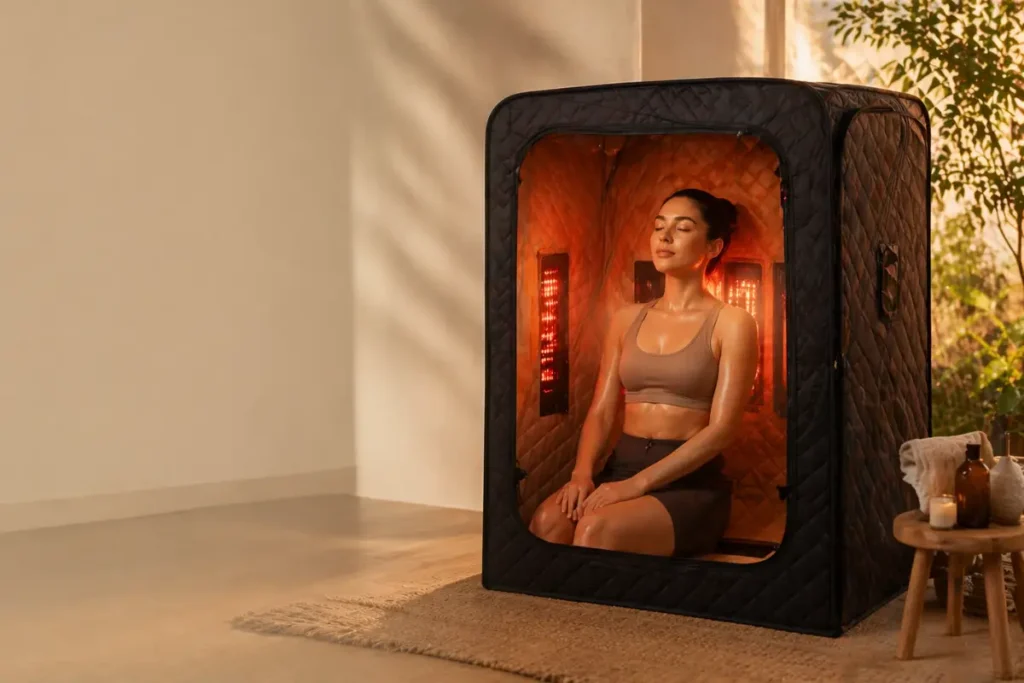 portable sauna indoors