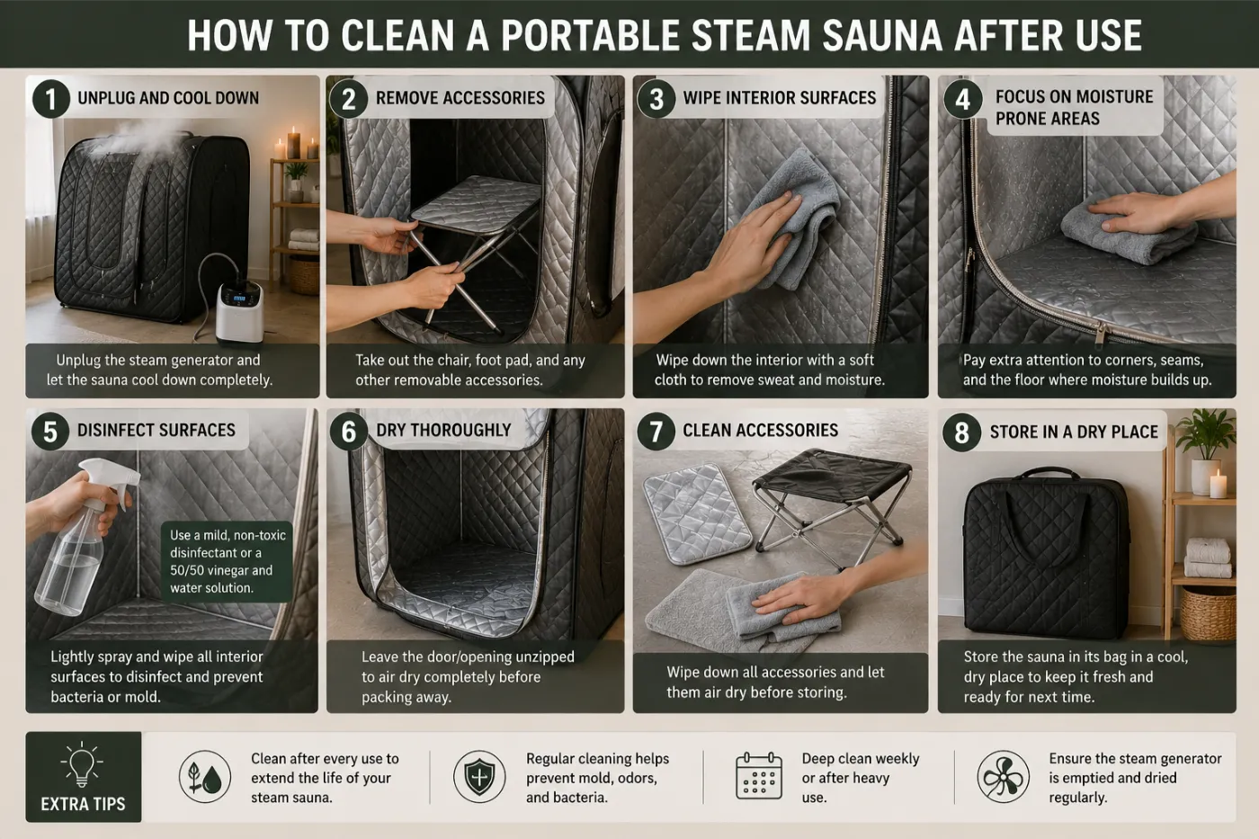 How to Clean a Portable Steam Sauna After Use