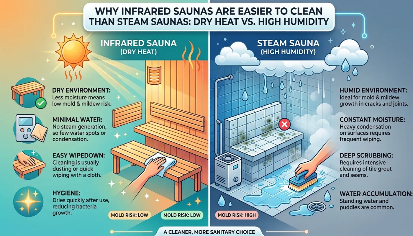 Why Infrared Saunas Are Easier to Clean Than Steam