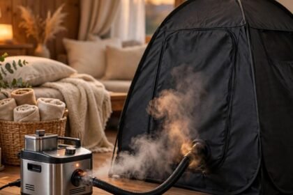 Portable Sauna Reviews, Guides and Comparisons 8 Portable steam sauna tent with steamer releasing steam